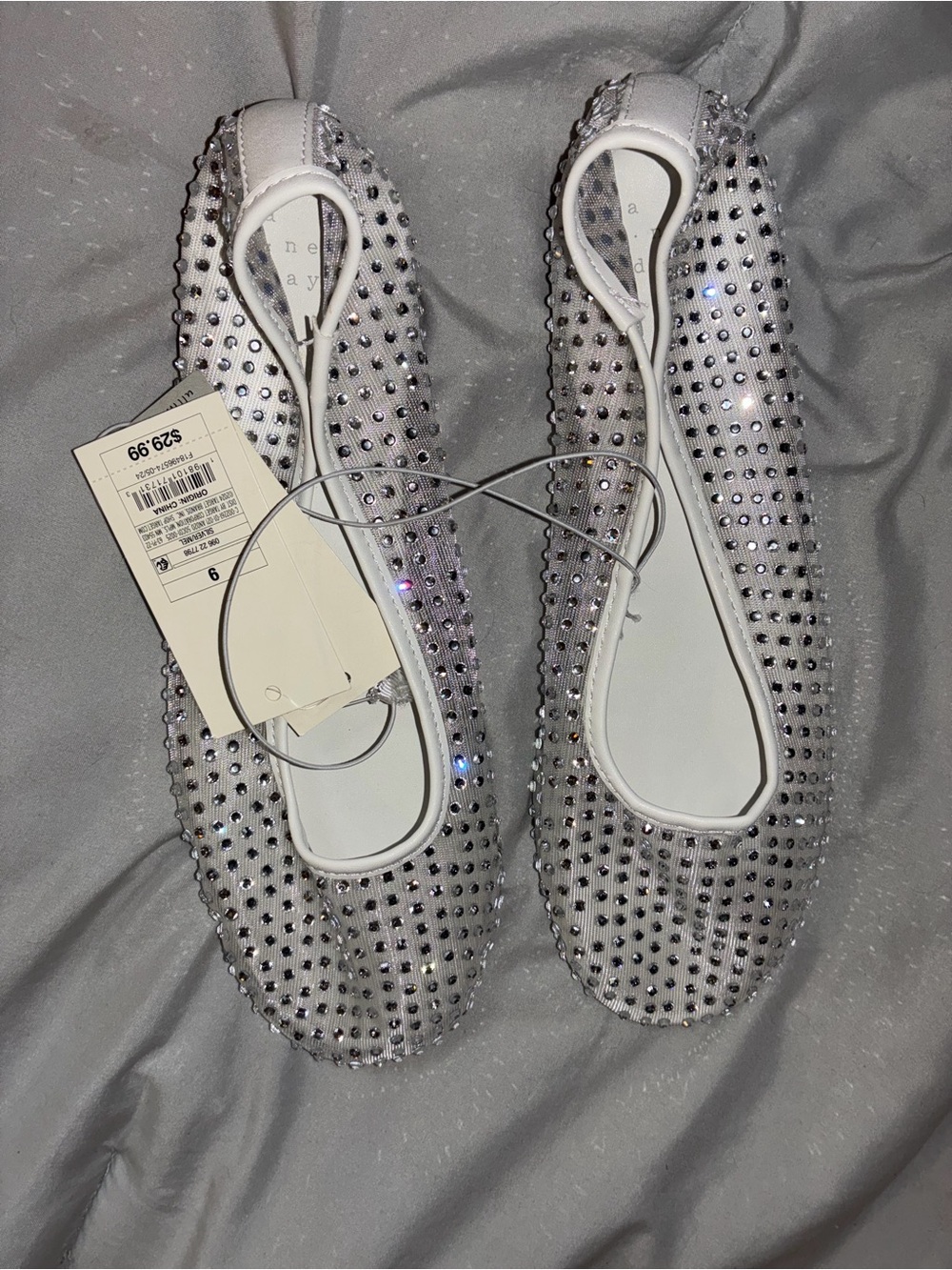 Beaded Silver Ballet Flats - A New Day